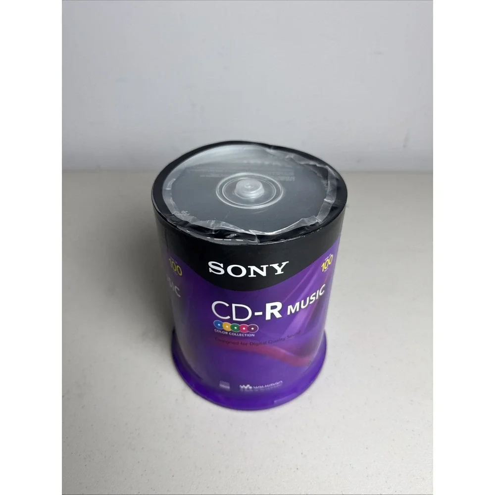 Sony CD-R Music Discs 80 min Color Collection Discs - 100CRM80RSX 100 Count New